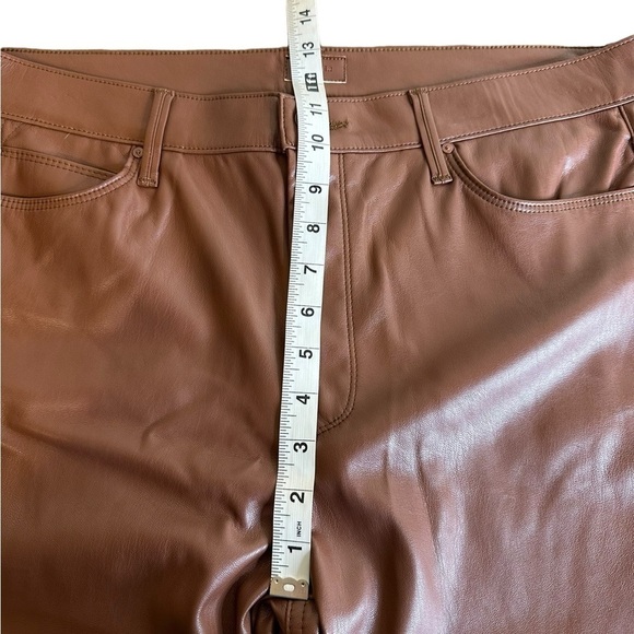 MOTHER Mid Rise Ankle Dazzler Brown Faux Leather Pants - Picture 8 of 10